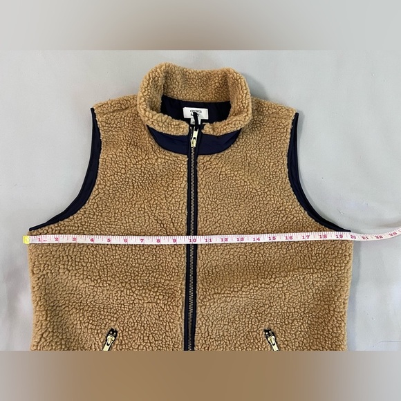 Crown & Ivy Women’s Vest Brown Tan‎ Fleece Full Zip  Pockets SZ Small - Picture 4 of 8
